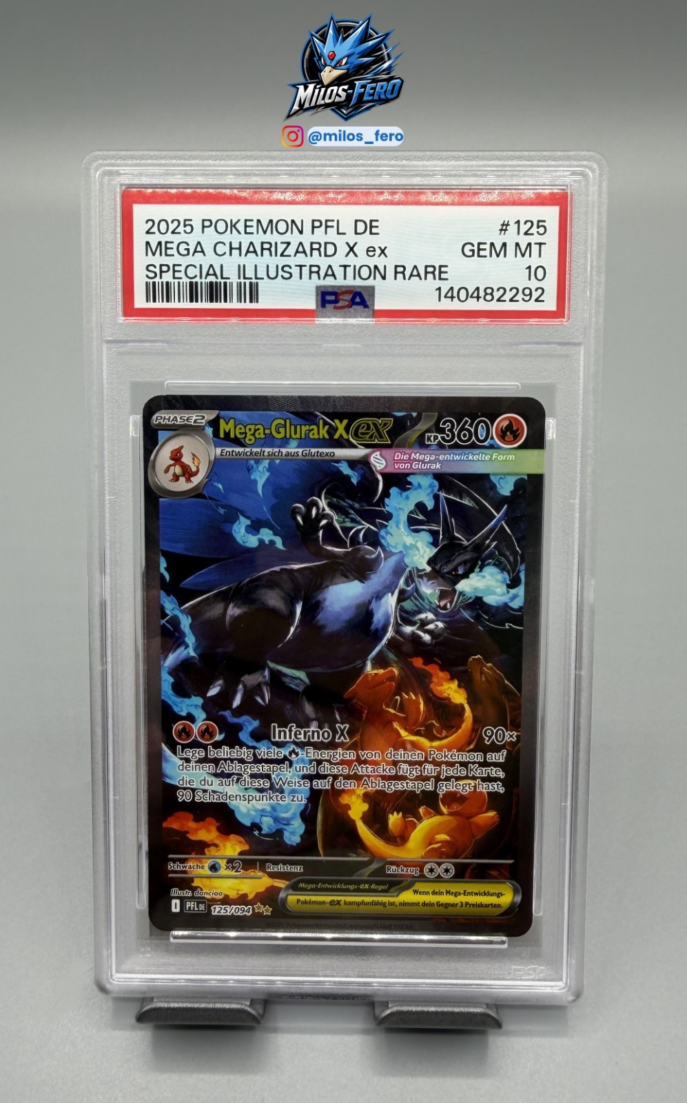 2025 Pokemon German Pfl de-Phantasmal Flames Mega Charizard X EX Special Illustration Rare 125
