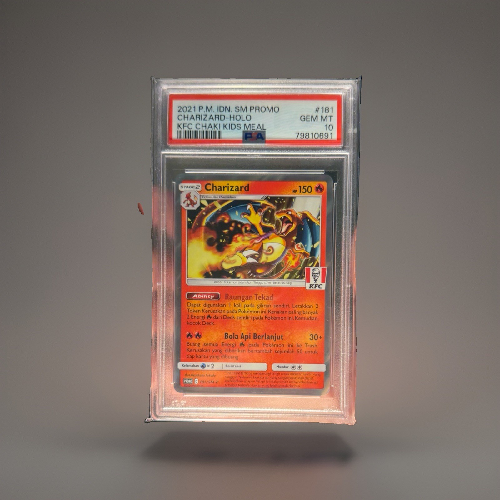 2021 Pokemon Indonesian SM Promo Charizard-Holo Kfc Chaki Kids Meal 181