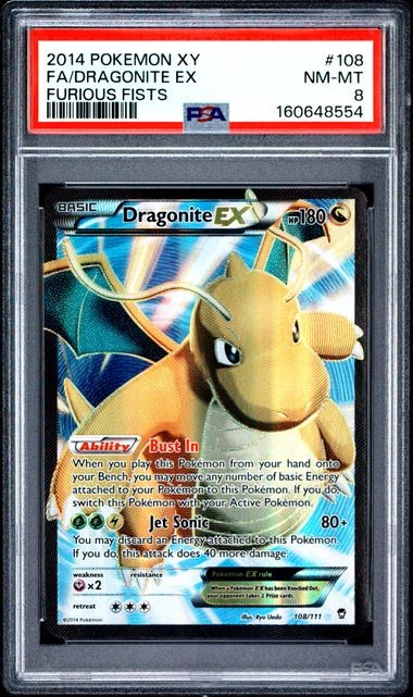 2014 Pokemon XY Furious Fists Full Art/Dragonite EX 108