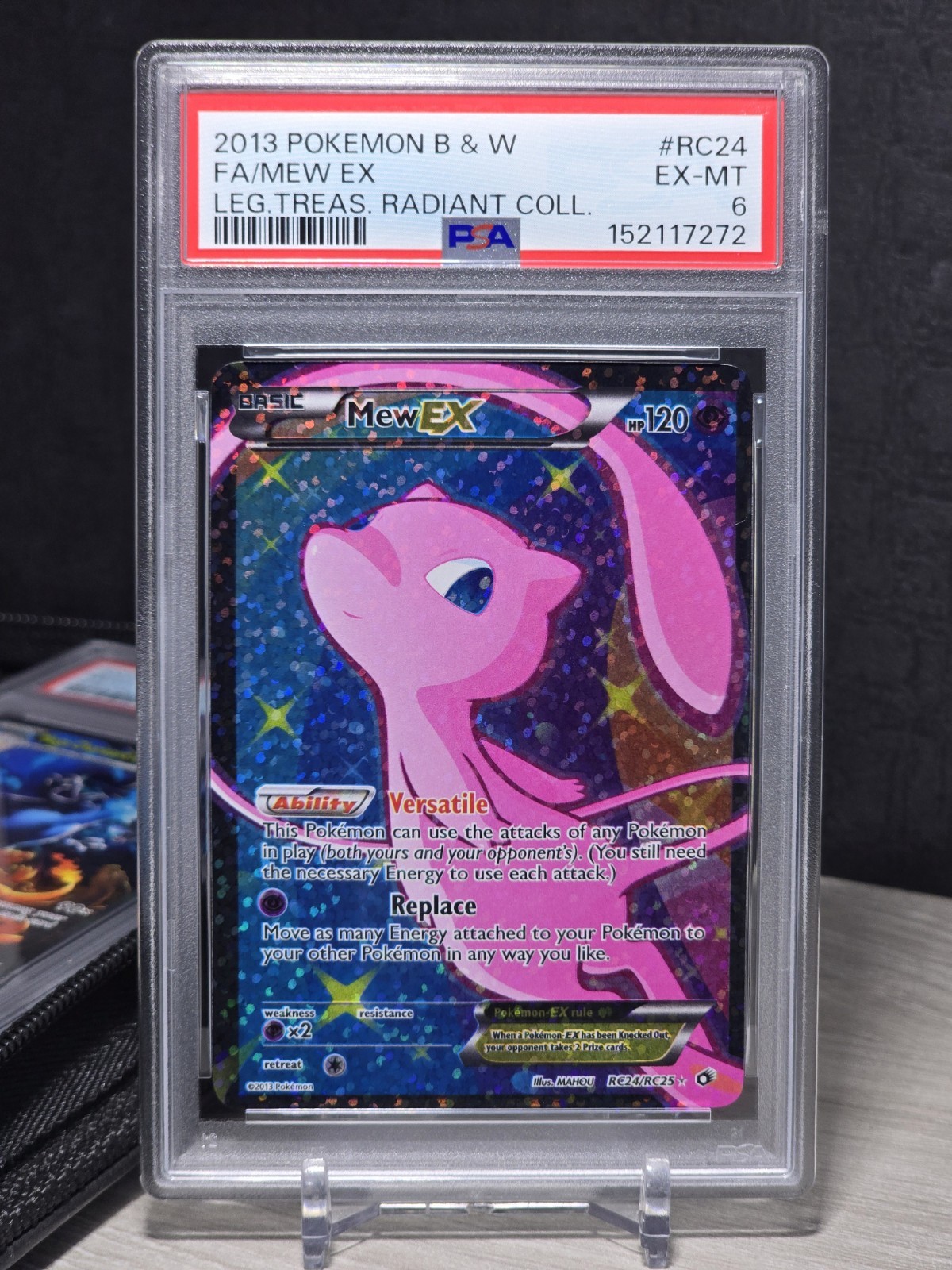 2013 Pokemon Black & White Legendary Treasures Radiant Collection Full Art/Mew EX RC24