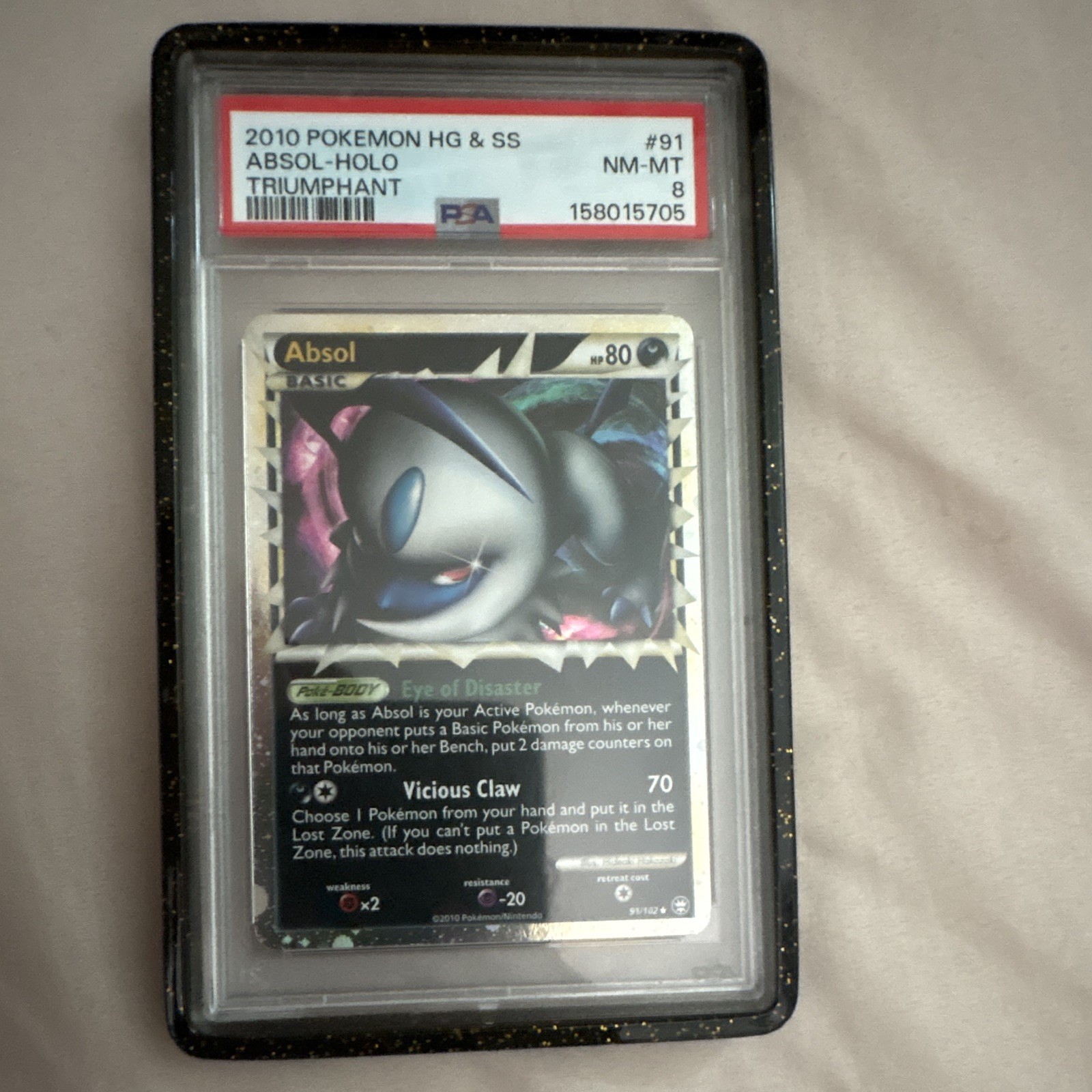 2010 Pokemon Heartgold & Soulsilver Triumphant Absol-Holo 91