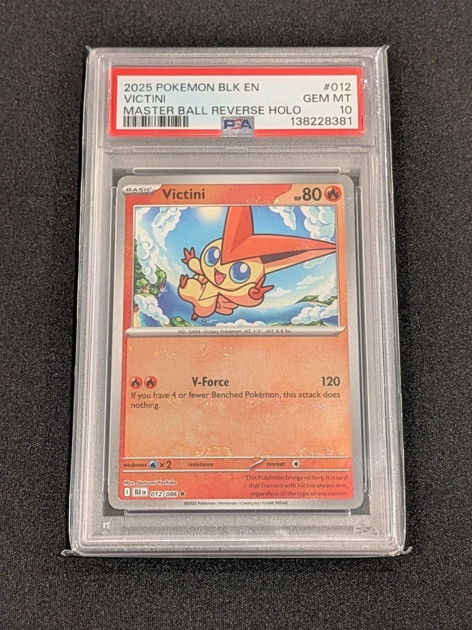 2025 Pokemon Blk EN-Black Bolt Victini Master Ball Reverse Holo 012