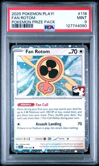 2025 Pokemon Play! Pokemon Prize Pack Fan Rotom Holo 118