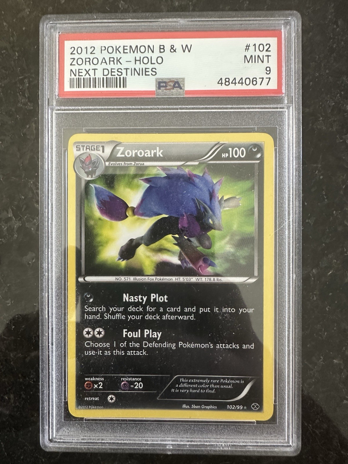 2012 Pokemon Black & White Next Destinies Zoroark-Holo 102