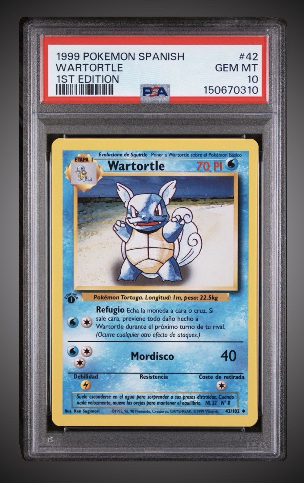 1999 Pokemon Spanish Wartortle 1st Edition 42