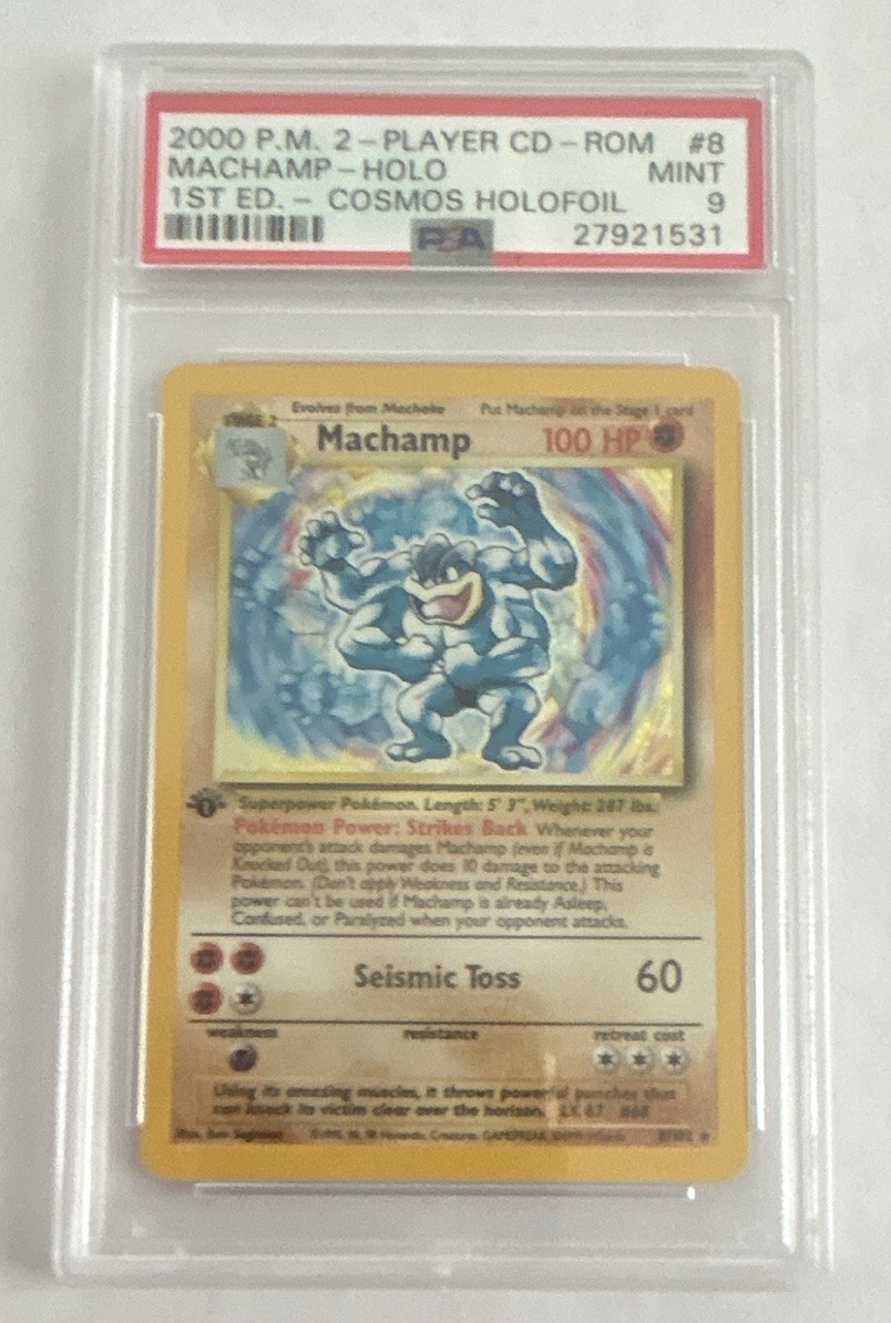 2000 Pokemon 2-Player CD-Rom Starter Set Machamp-Holo 1st Edition Cosmos Holofoil 8