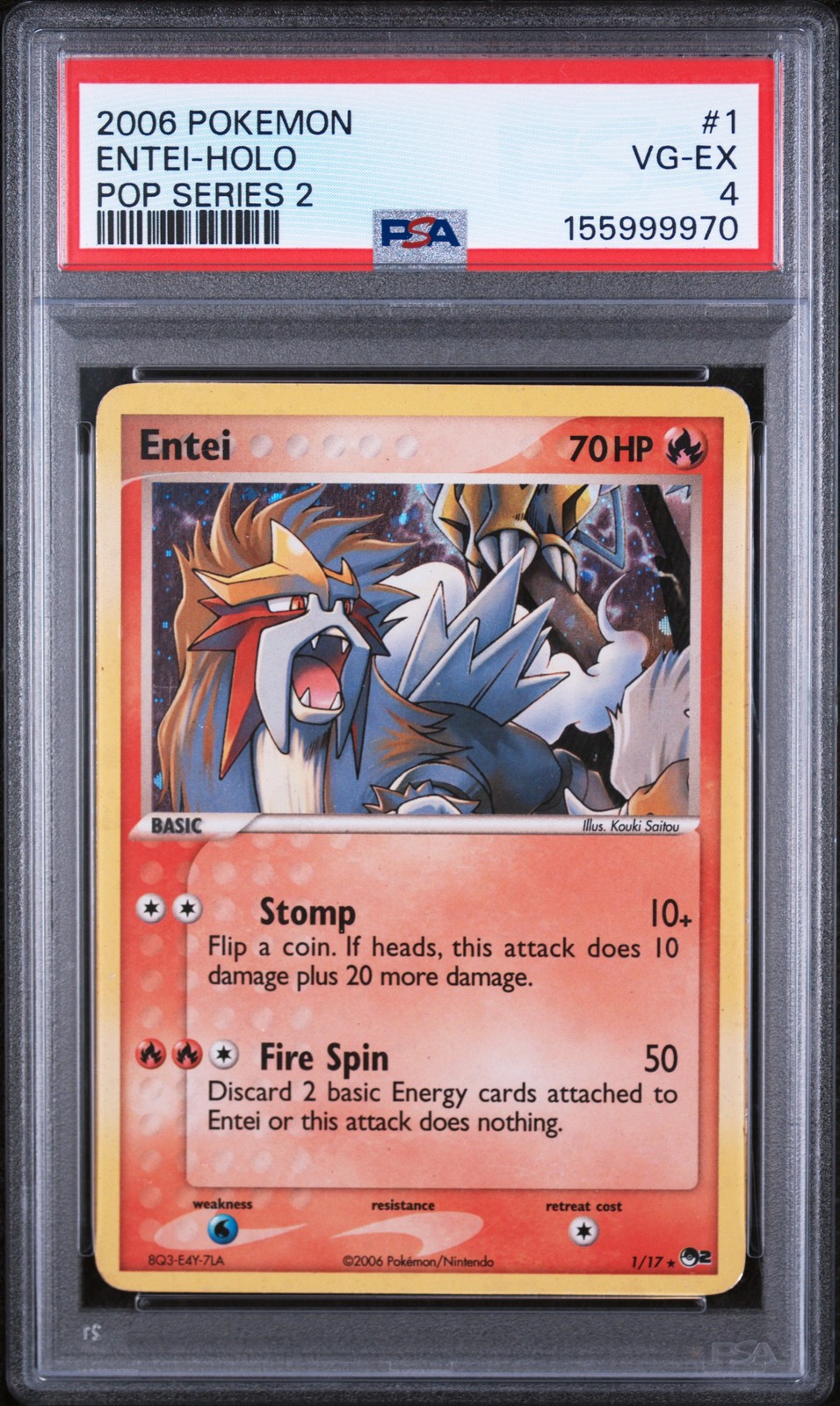 2006 Pokemon Pop Series 2 Entei-Holo 1
