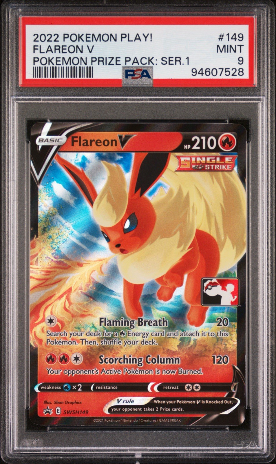 2022-2023 Pokemon Play! Pokemon Prize Pack Flareon V 149