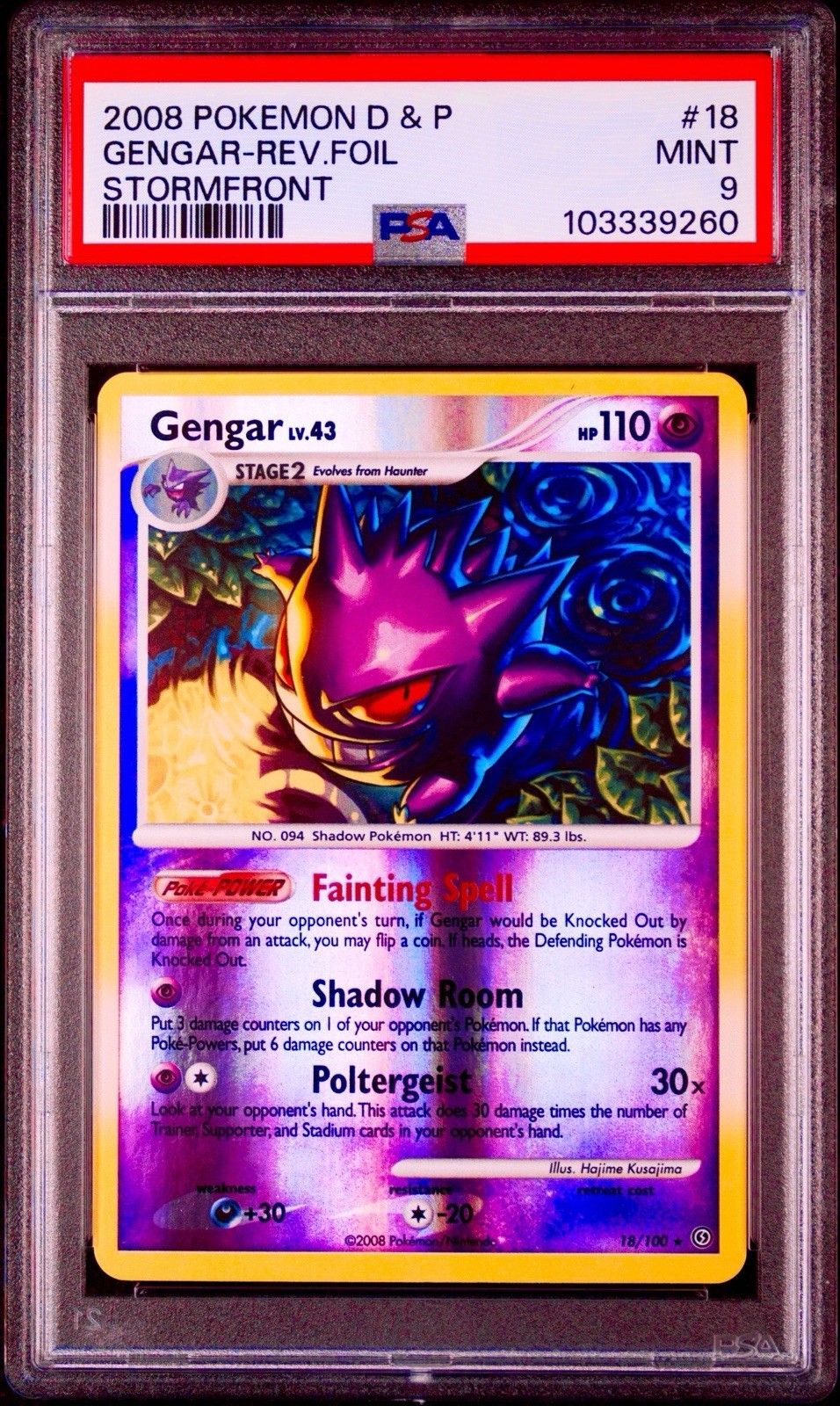 2008 Pokemon Diamond & Pearl Stormfront Gengar-Reverse Foil 18