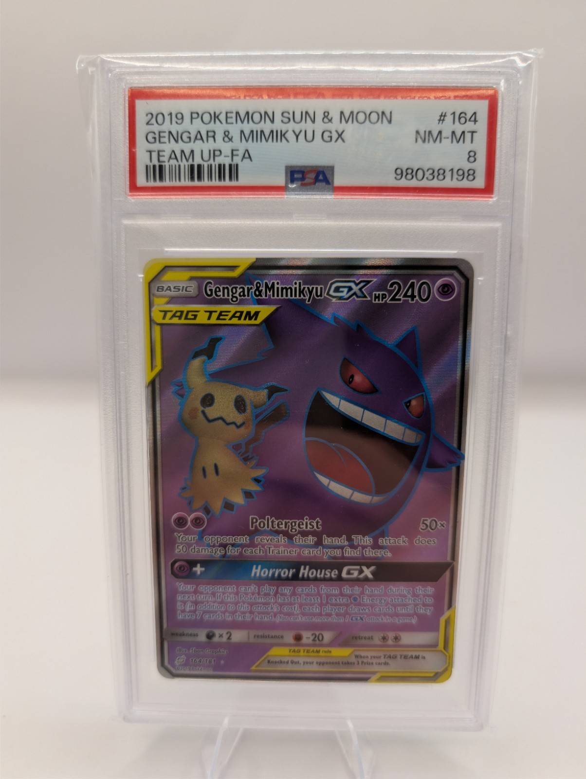 2019 Pokemon Sun & Moon Team Up Full Art/Gengar & Mimikyu GX 164
