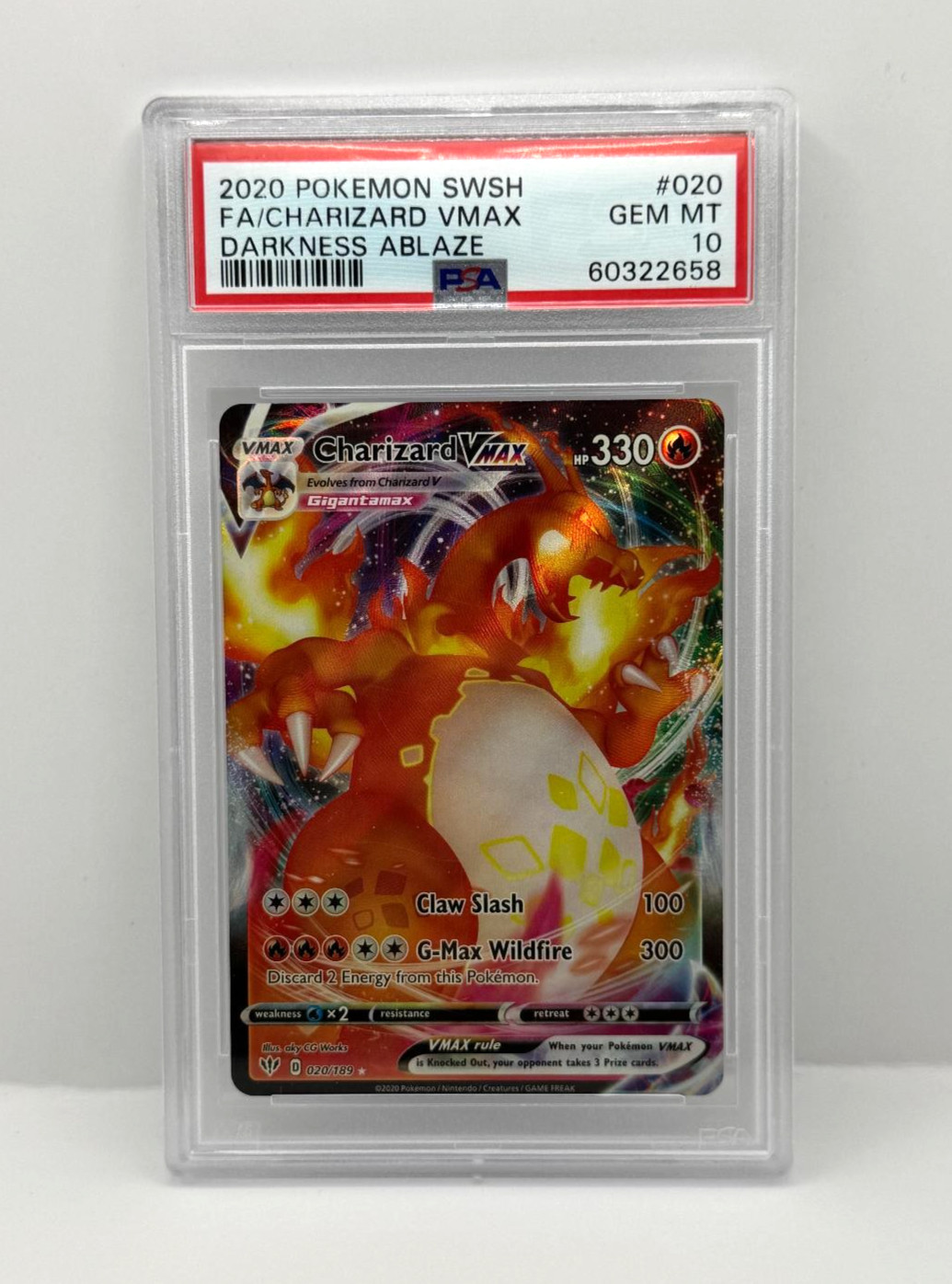 2020 Pokemon Sword & Shield Darkness Ablaze Full Art/Charizard Vmax 020