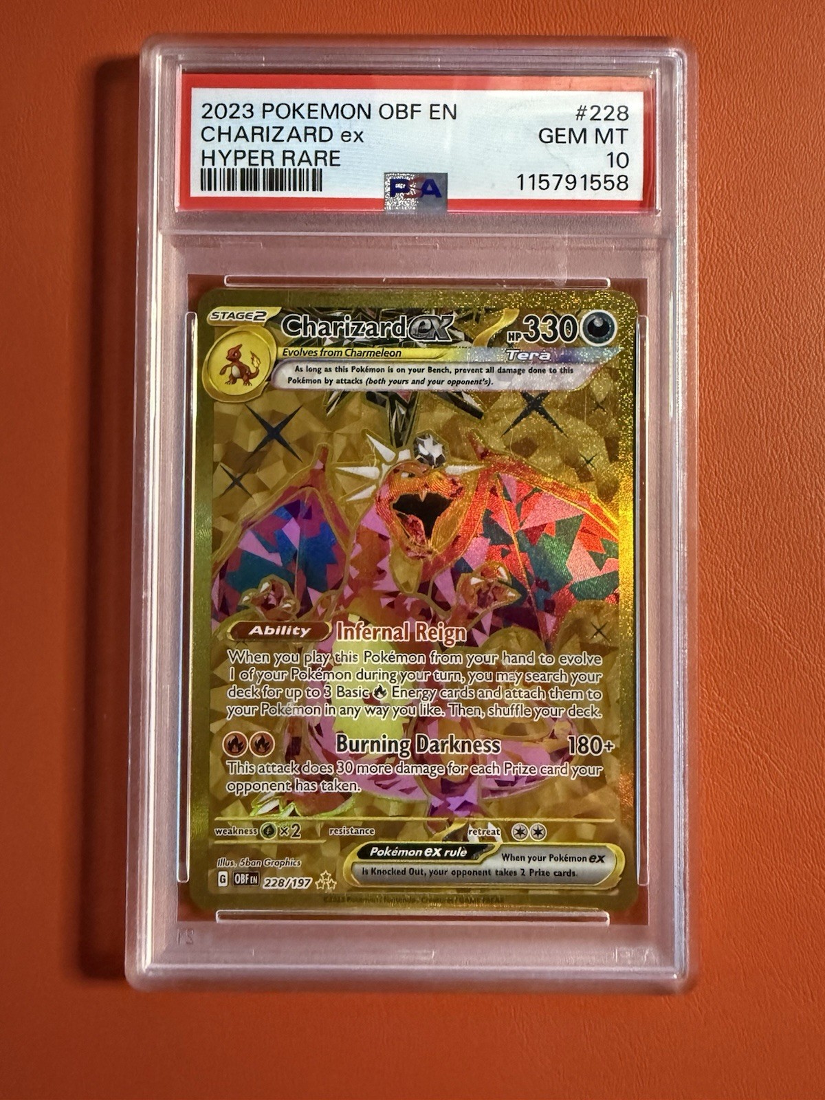 2023 Pokemon Obf EN-Obsidian Flames Charizard EX Hyper Rare 228