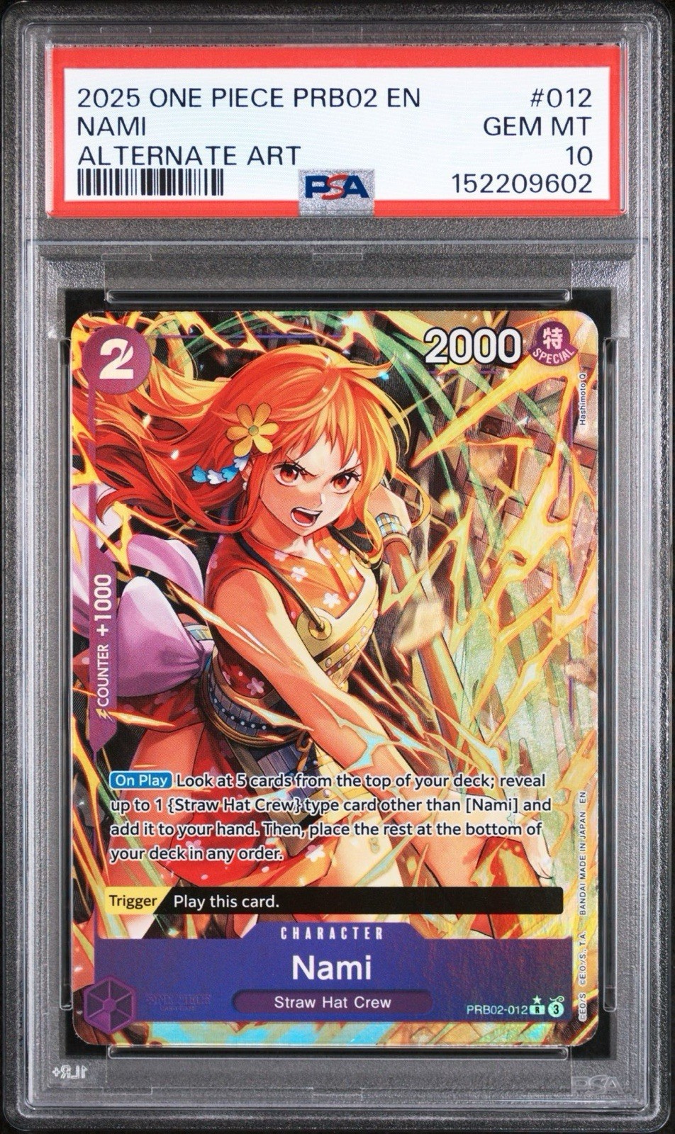 2025 One Piece PRB02-Premium Booster -One Piece Card the Best- Vol.2 Nami Alternate Art 012