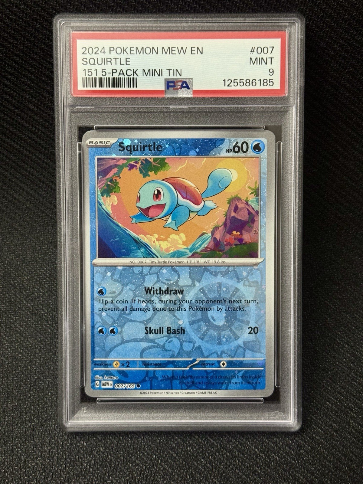 2024 Pokemon Mew EN-151 Squirtle 151 5-Pack Mini Tin 007