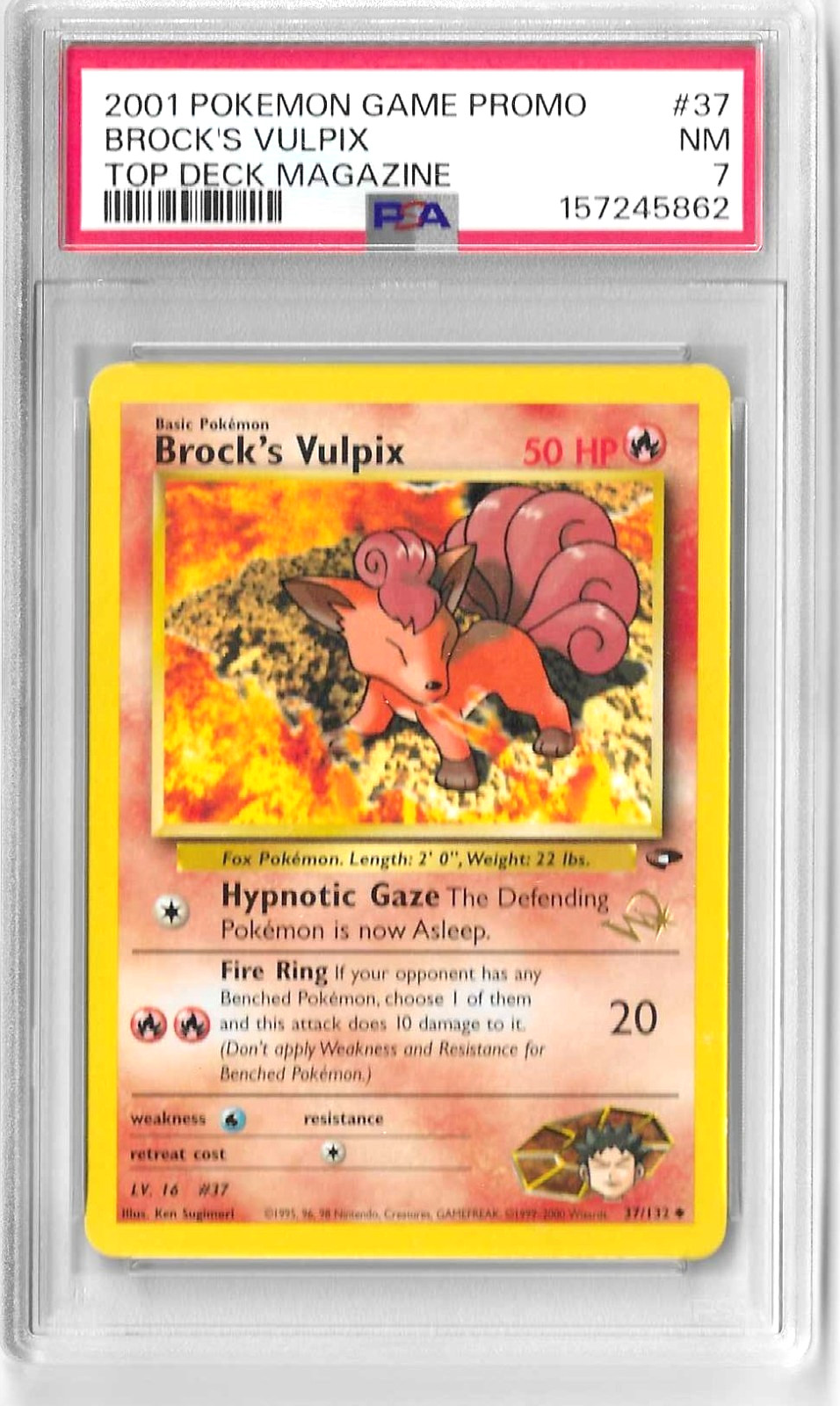 2001 Pokemon Game Promo Brock's Vulpix Top Deck Magazine 37