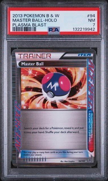 2013 Pokemon Black & White Plasma Blast Master Ball-Holo 94