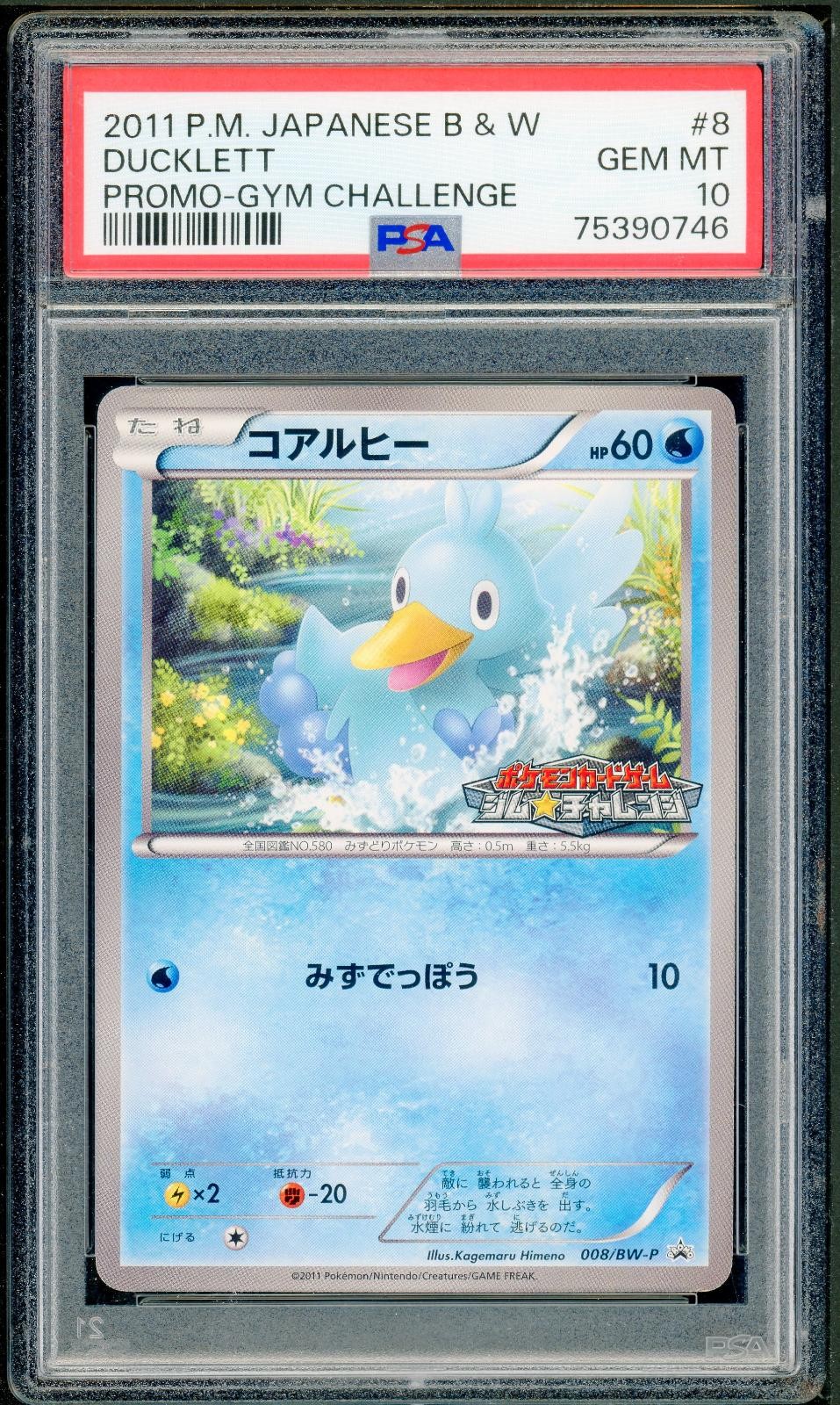 2011 Pokemon Japanese Black & White Promo Ducklett Gym Challenge 8