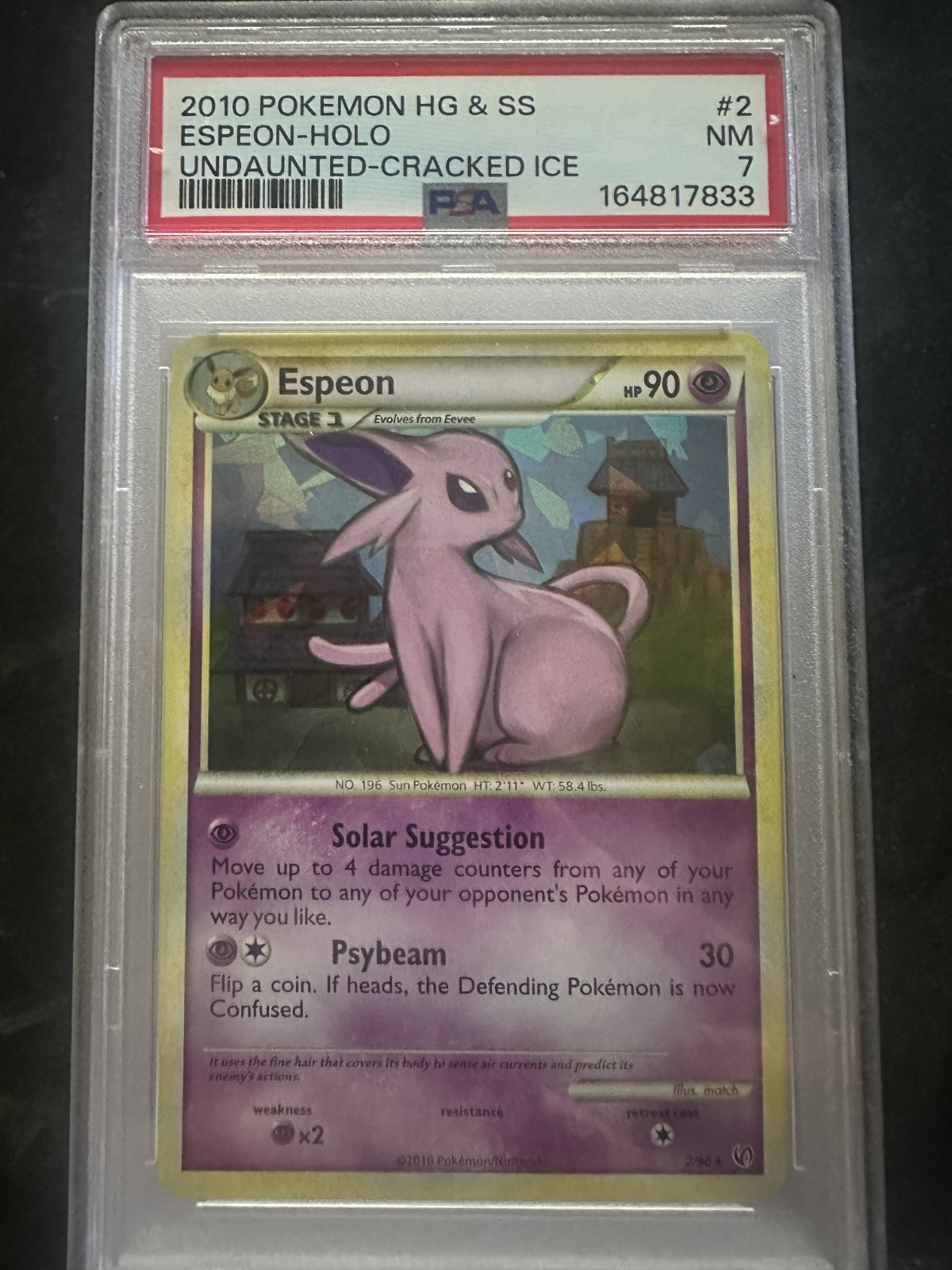 2010 Pokemon Heartgold & Soulsilver Undaunted Espeon-Holo Cracked Ice 2