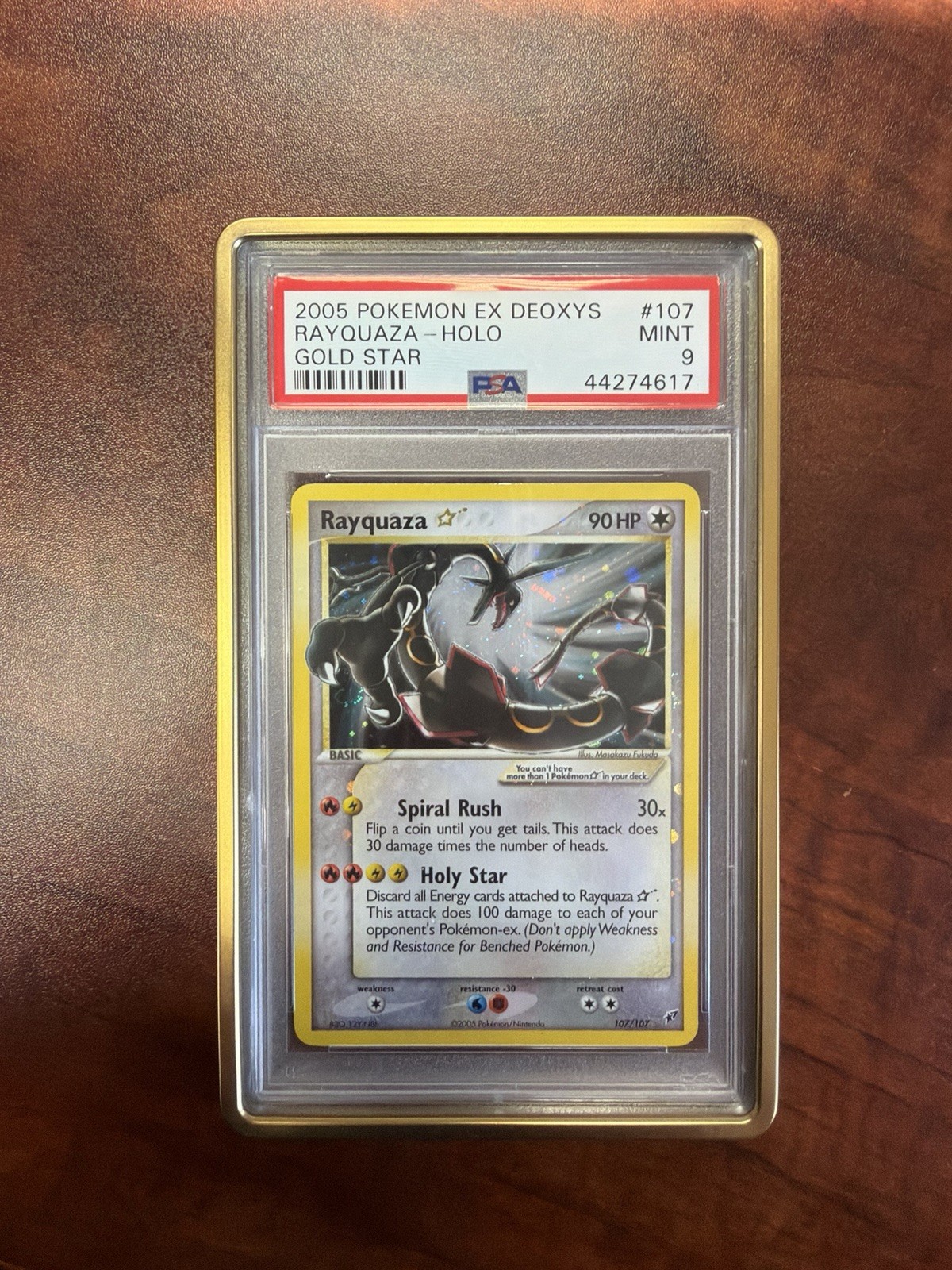 2005 Pokemon EX Deoxys Rayquaza-Holo Gold Star 107