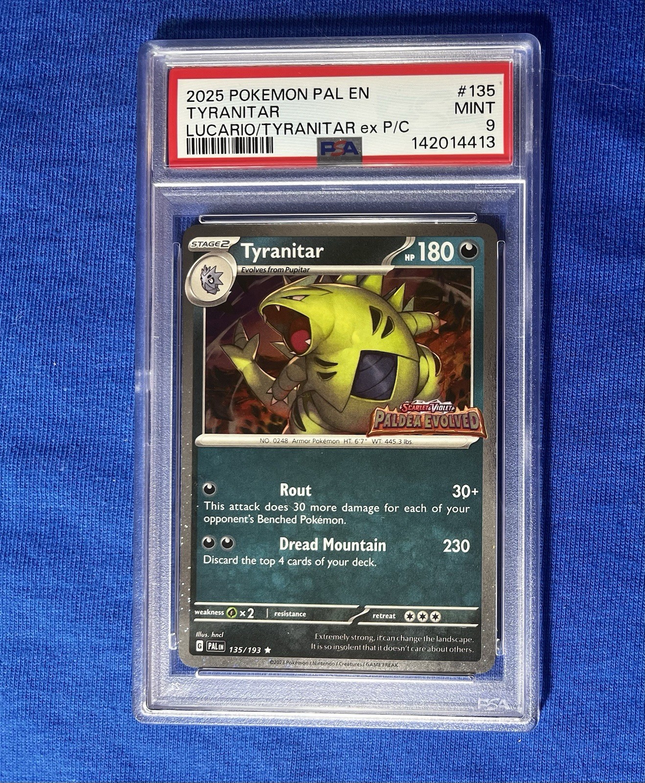 2025 Pokemon Pal EN-Paldea Evolved Tyranitar Lucario EX & Tyranitar EX Premium Collection 135