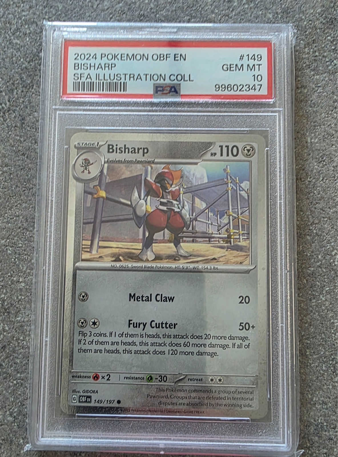 2024 Pokemon Obf EN-Obsidian Flames Bisharp Shrouded Fable Illustration Collection 149