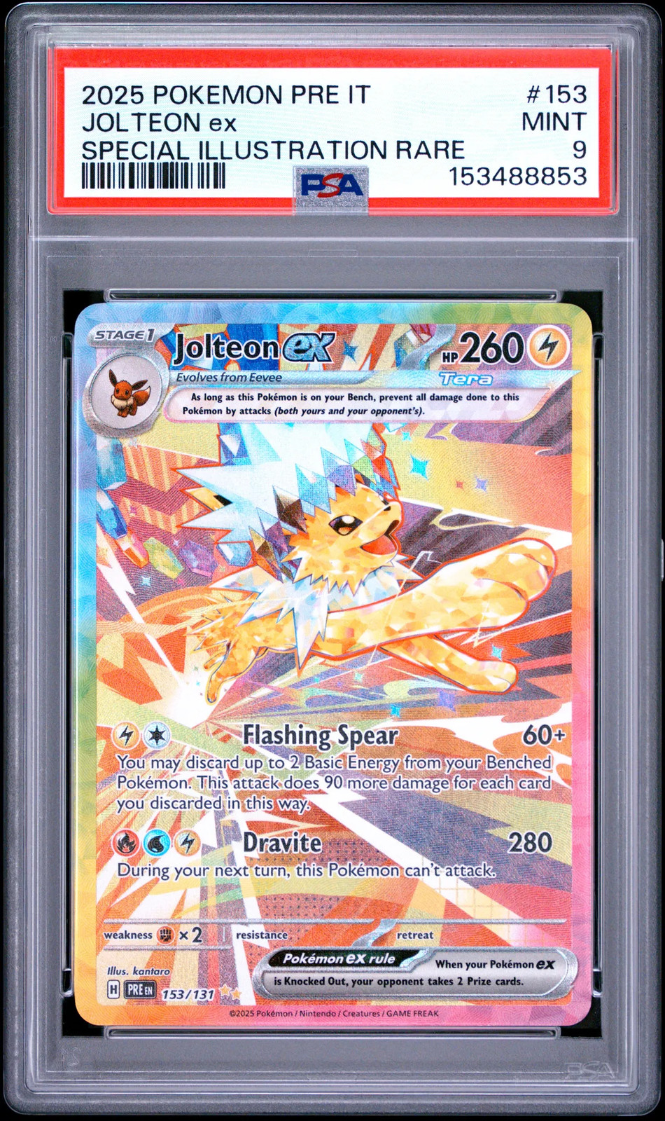 2025 Pokemon Italian Pre It-Prismatic Evolutions Jolteon EX Special Illustration Rare 153