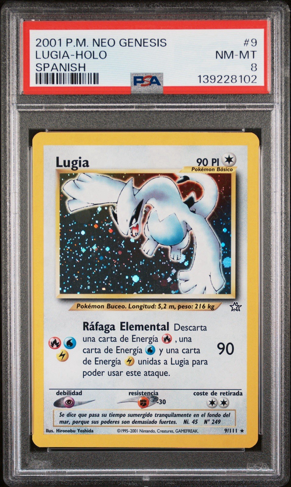 2001 Pokemon Spanish Neo Genesis Lugia-Holo 9