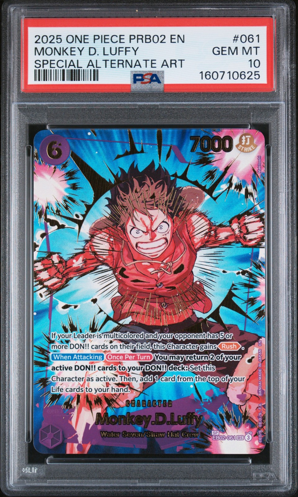 2025 One Piece PRB02-Premium Booster -One Piece Card the Best- Vol.2 Monkey D. Luffy Special Alternate Art 061