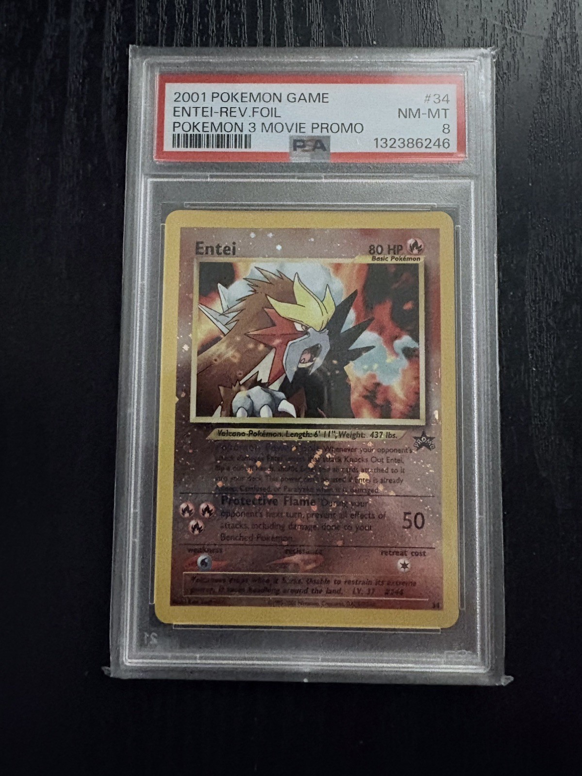 2001 Pokemon Game Movie Entei-Reverse Foil Pokemon 3 Movie Promo 34