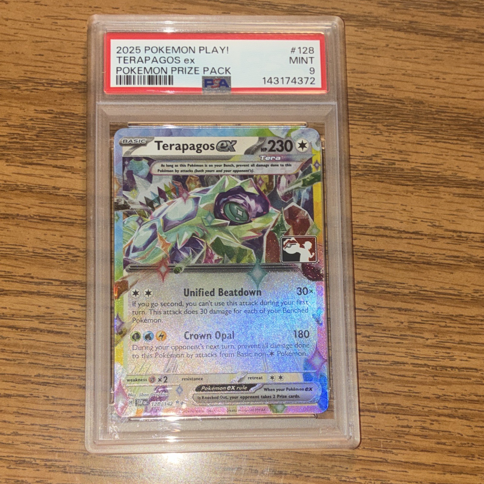 2025 Pokemon Play! Pokemon Prize Pack Terapagos EX 128