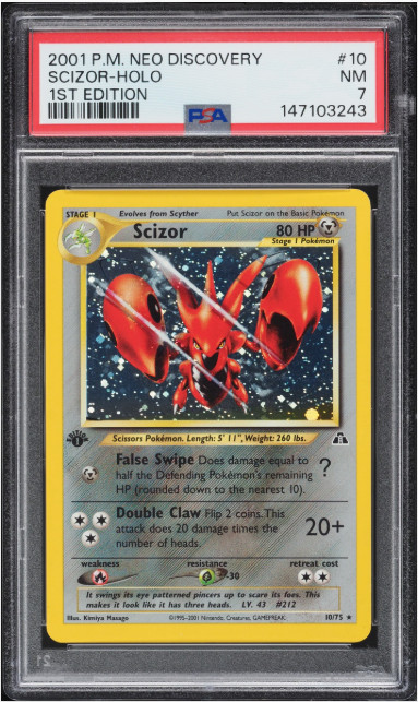 2001 Pokemon Neo Discovery Scizor-Holo 1st Edition 10