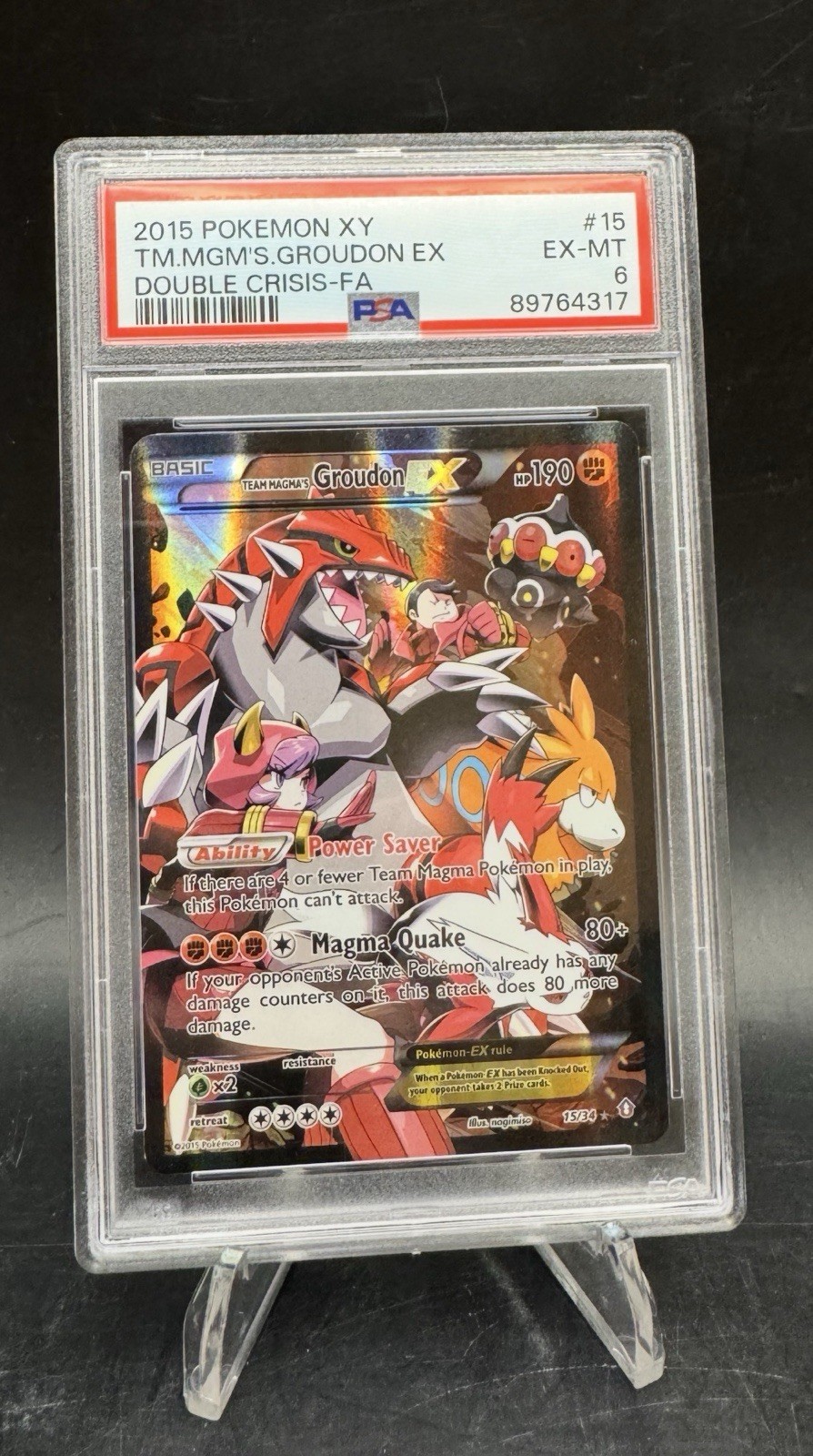 2015 Pokemon XY Double Crisis Full Art/Team Magma's Groudon EX 15