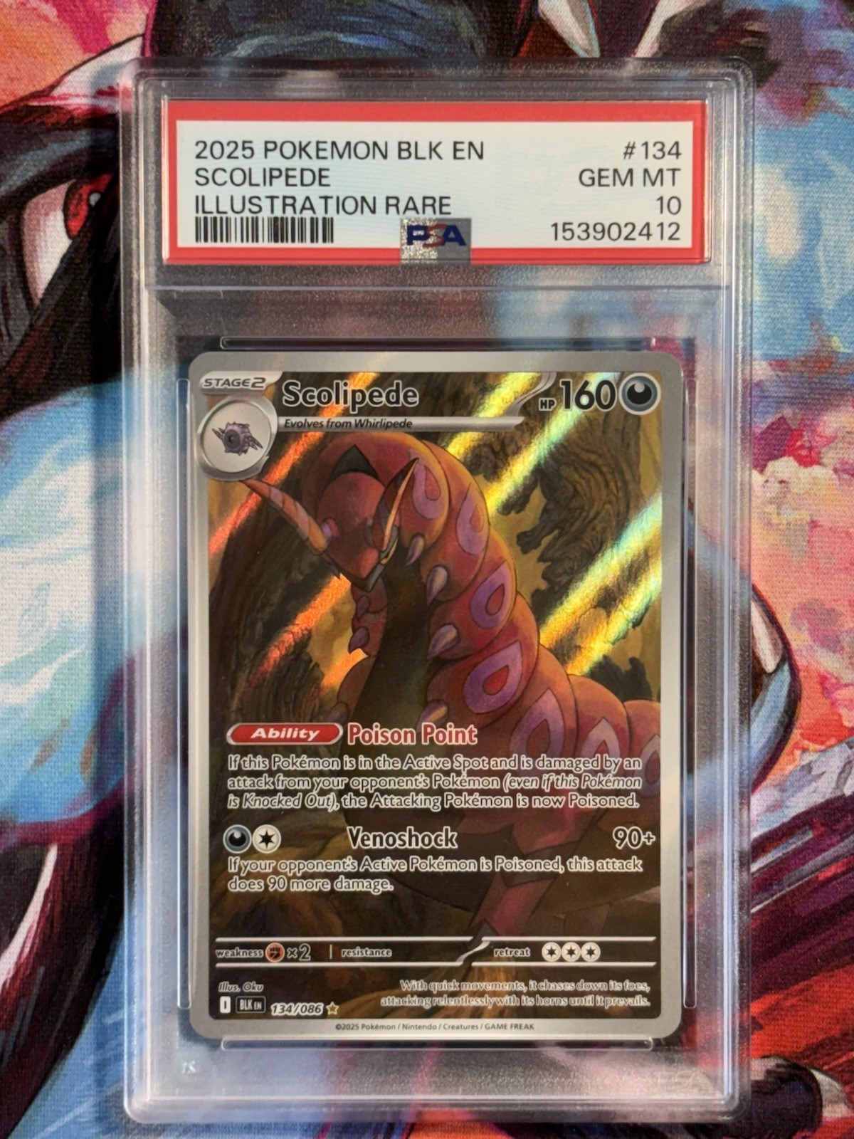 2025 Pokemon Blk EN-Black Bolt Scolipede Illustration Rare 134