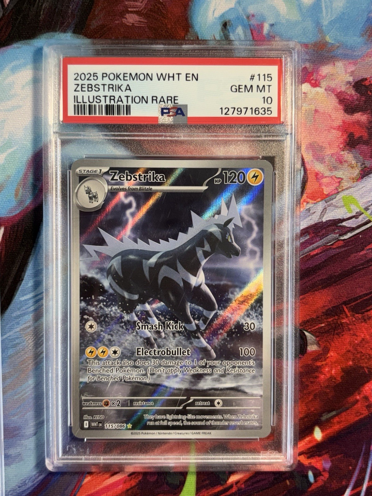2025 Pokemon Wht EN-White Flare Zebstrika Illustration Rare 115