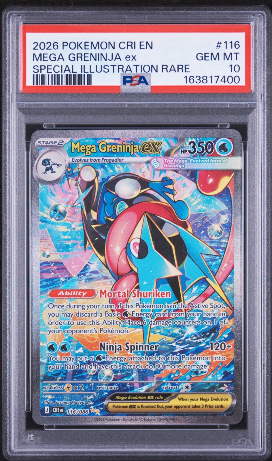 2026 Pokemon Cri EN-Chaos Rising Mega Greninja EX Special Illustration Rare 116