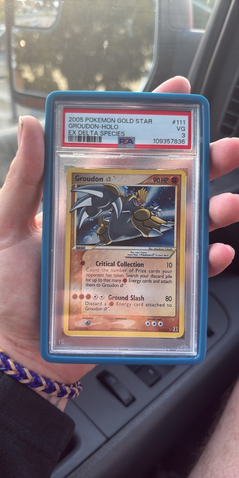 2005 Pokemon EX Delta Species Groudon-Holo Gold Star 111