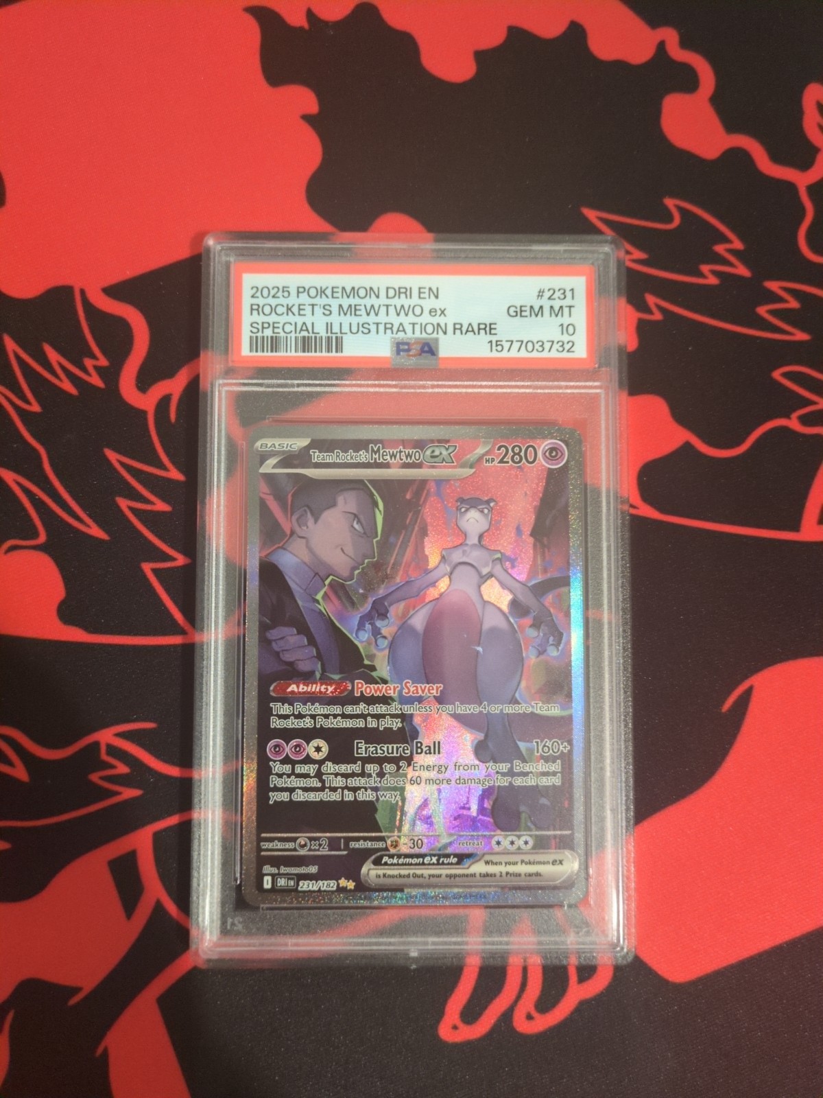 2025 Pokemon Dri EN-Destined Rivals Team Rocket's Mewtwo EX Special Illustration Rare 231