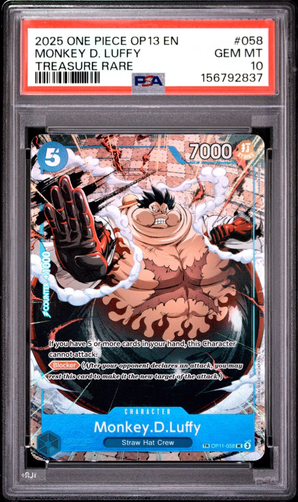 2025 One Piece OP13-Carrying on His Will Monkey D. Luffy Treasure Rare 058