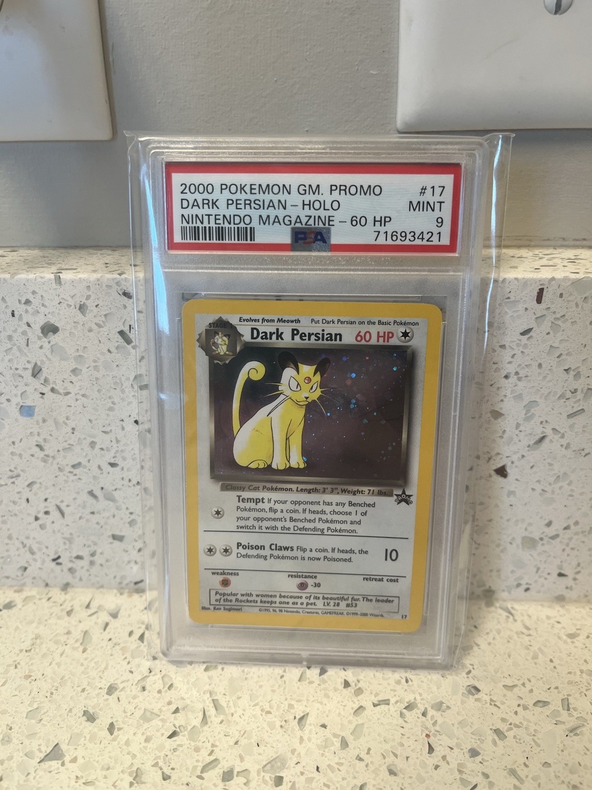 2000 Pokemon Game Promo Dark Persian-Holo Nintendo Magazine-60 HP 17