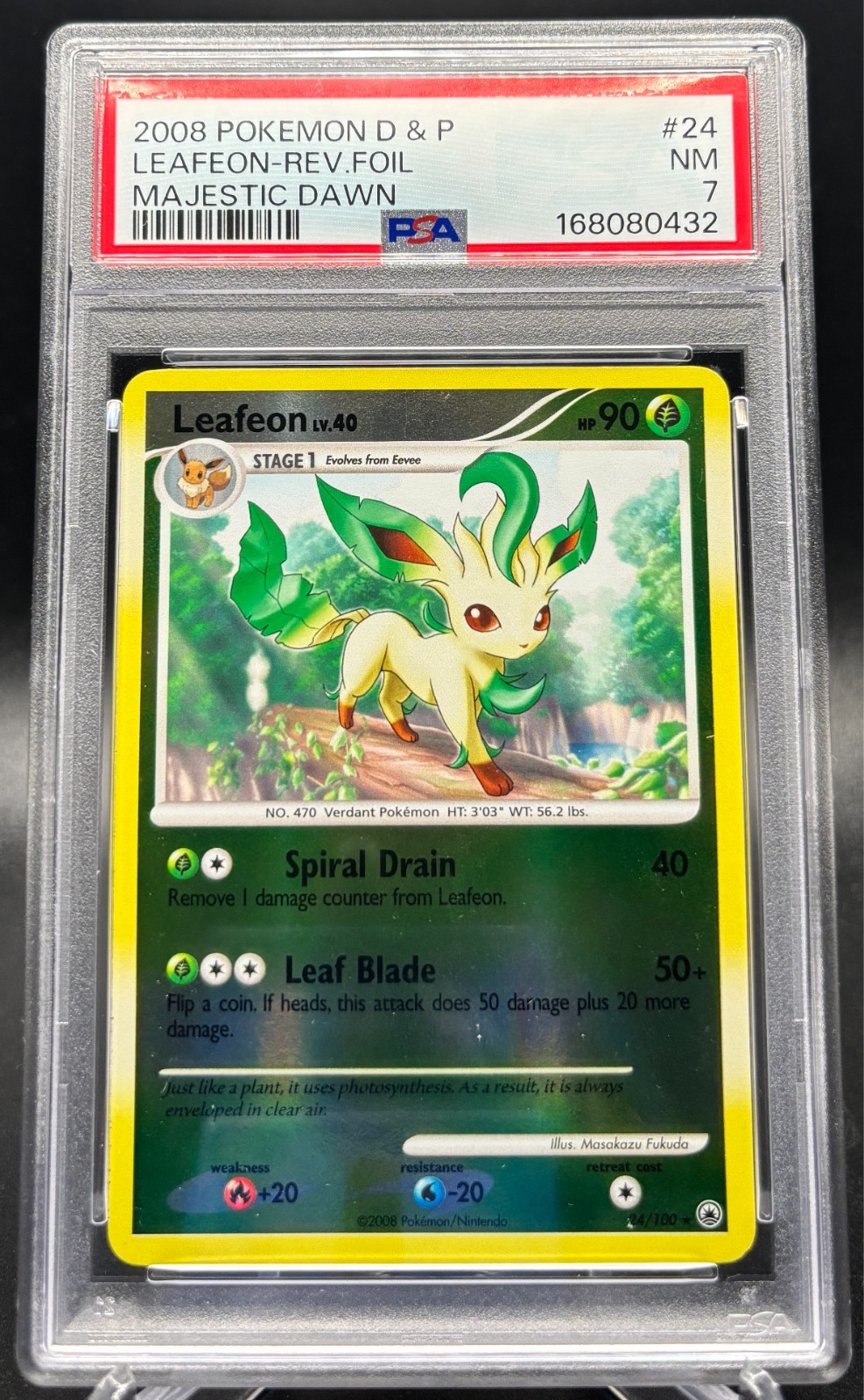 2008 Pokemon Diamond & Pearl Majestic Dawn Leafeon-Reverse Foil 24