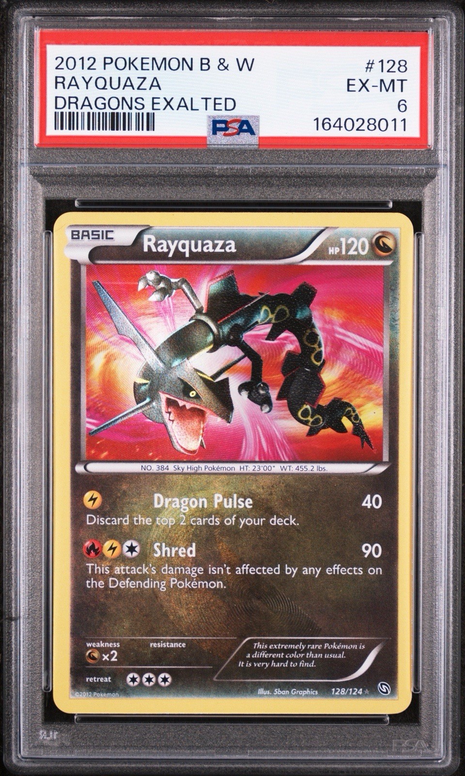 2012 Pokemon Black & White Dragons Exalted Rayquaza 128