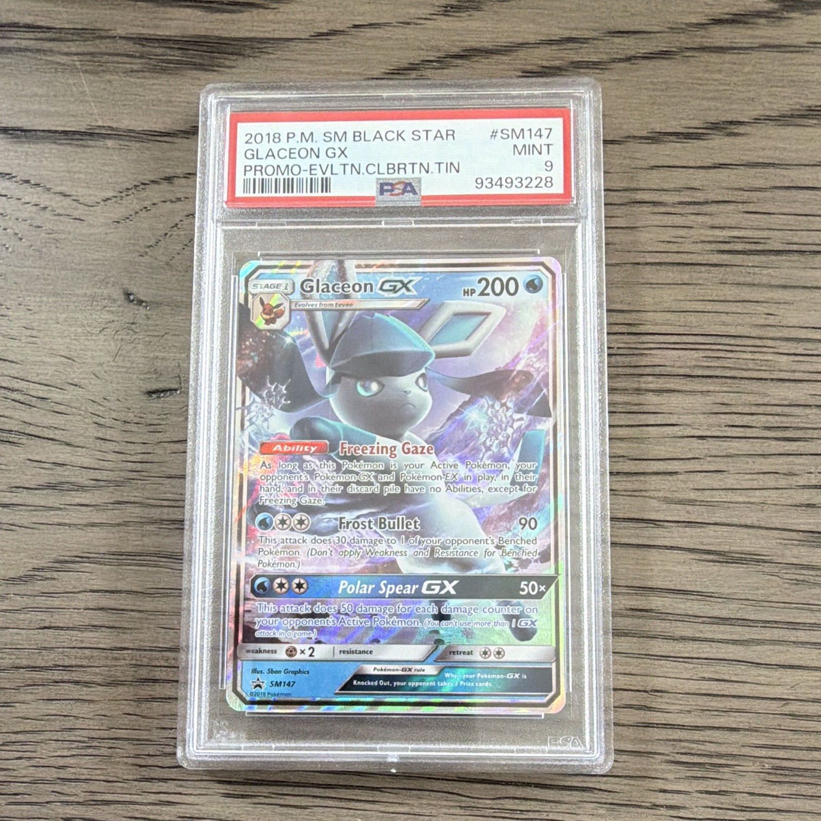 2018 Pokemon SM Black Star Promo Glaceon GX Evolution Celebration Tin SM147