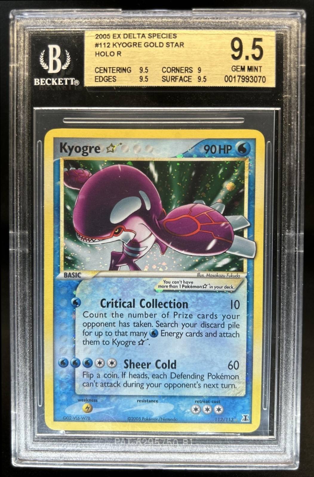 2005 Pokemon EX Delta Species Kyogre Gold Star HOLO R 112
