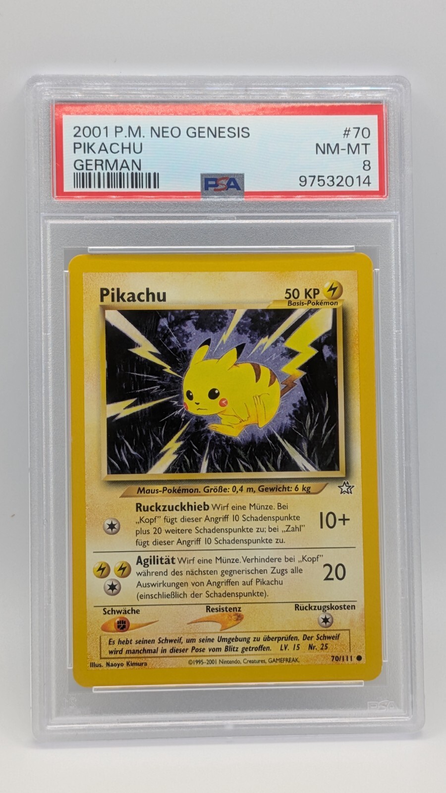 2001 Pokemon German Neo Genesis Pikachu 70