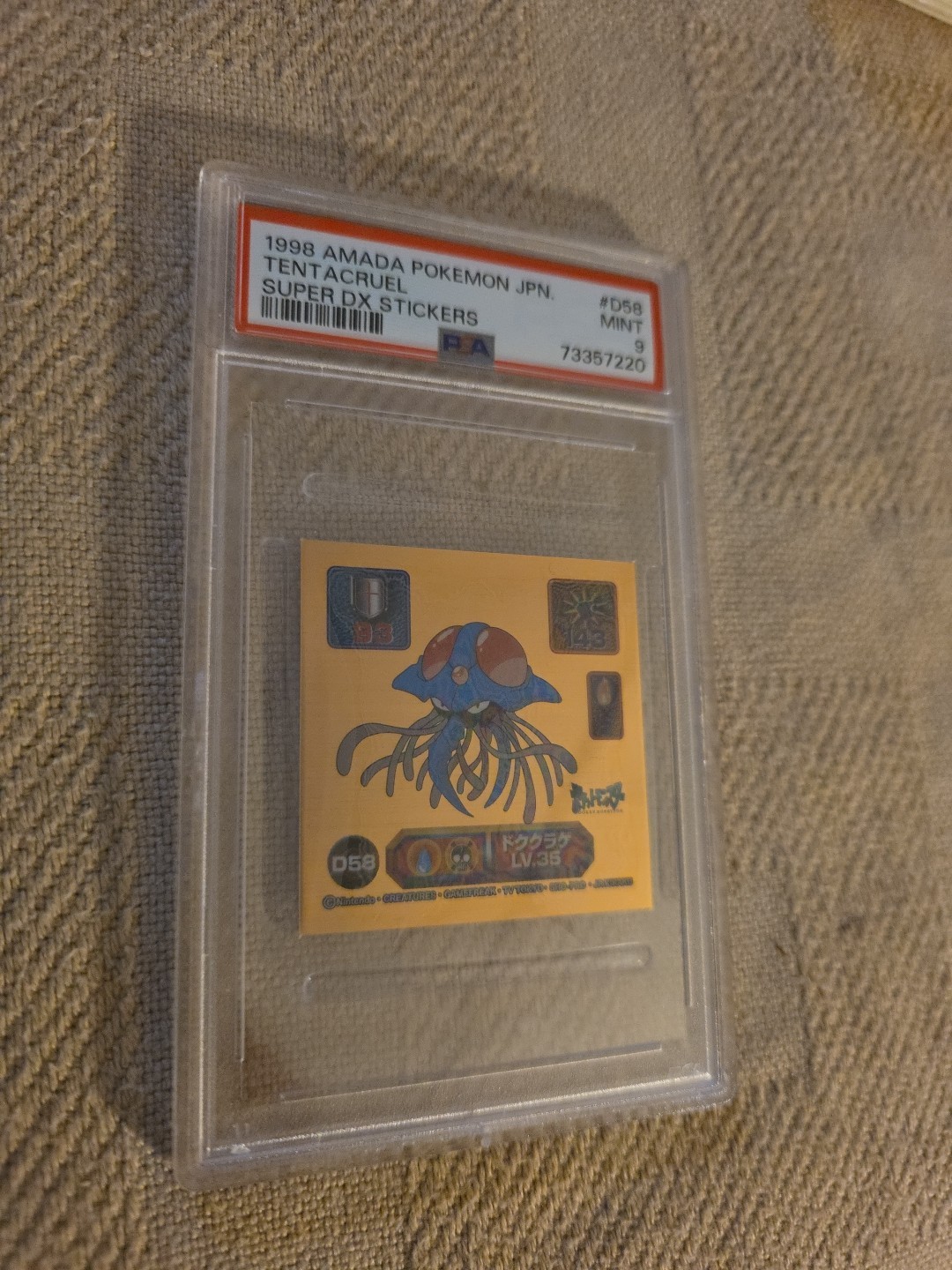 1998 Amada Pokemon Japanese Super DX Stickers Tentacruel D58