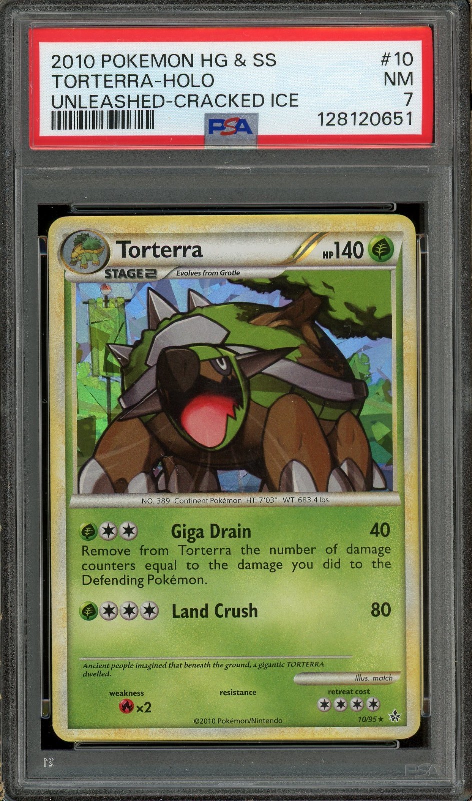2010 Pokemon Heartgold & Soulsilver Unleashed Torterra-Holo Cracked Ice 10
