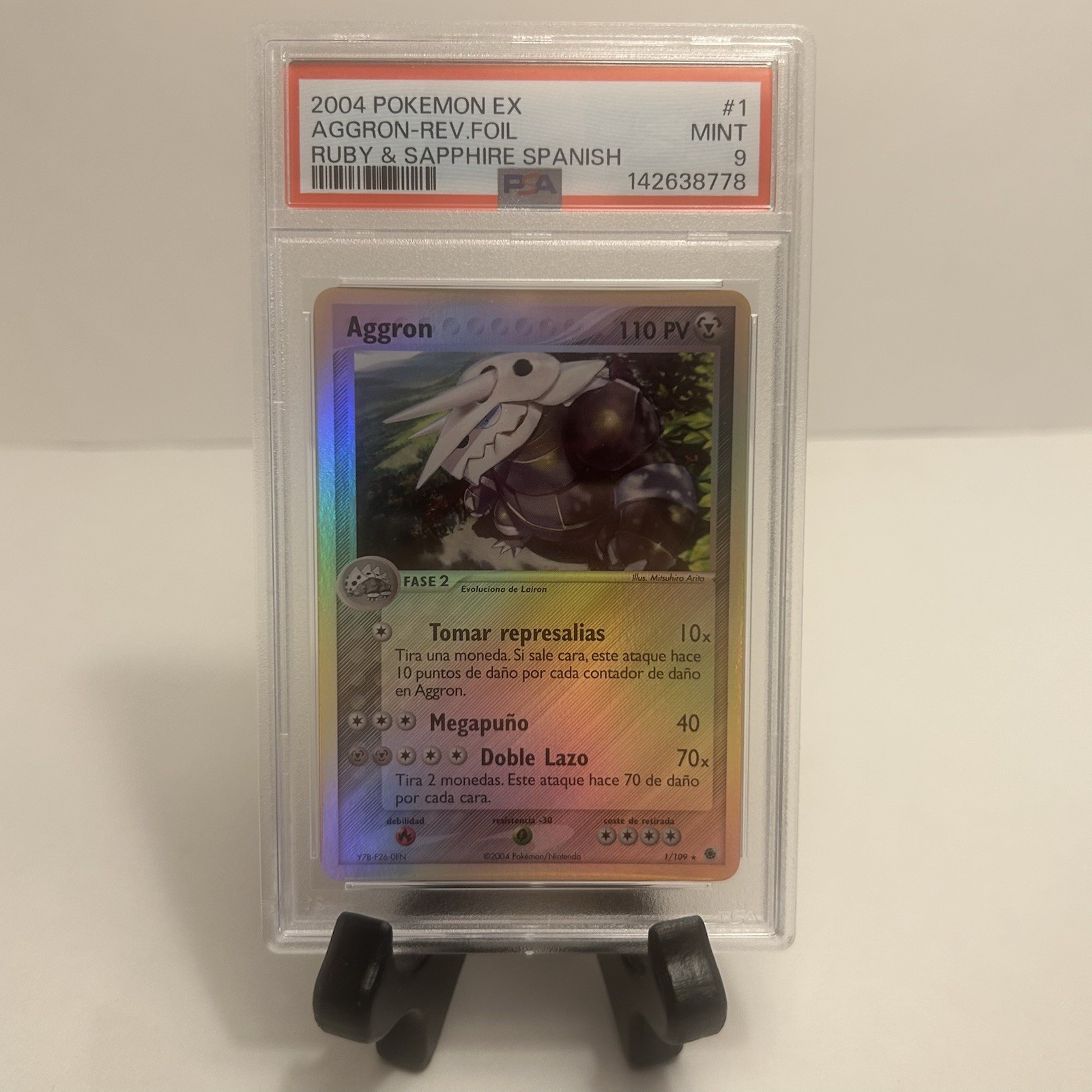 2004 Pokemon Spanish EX Ruby & Sapphire Aggron-Reverse Foil 1