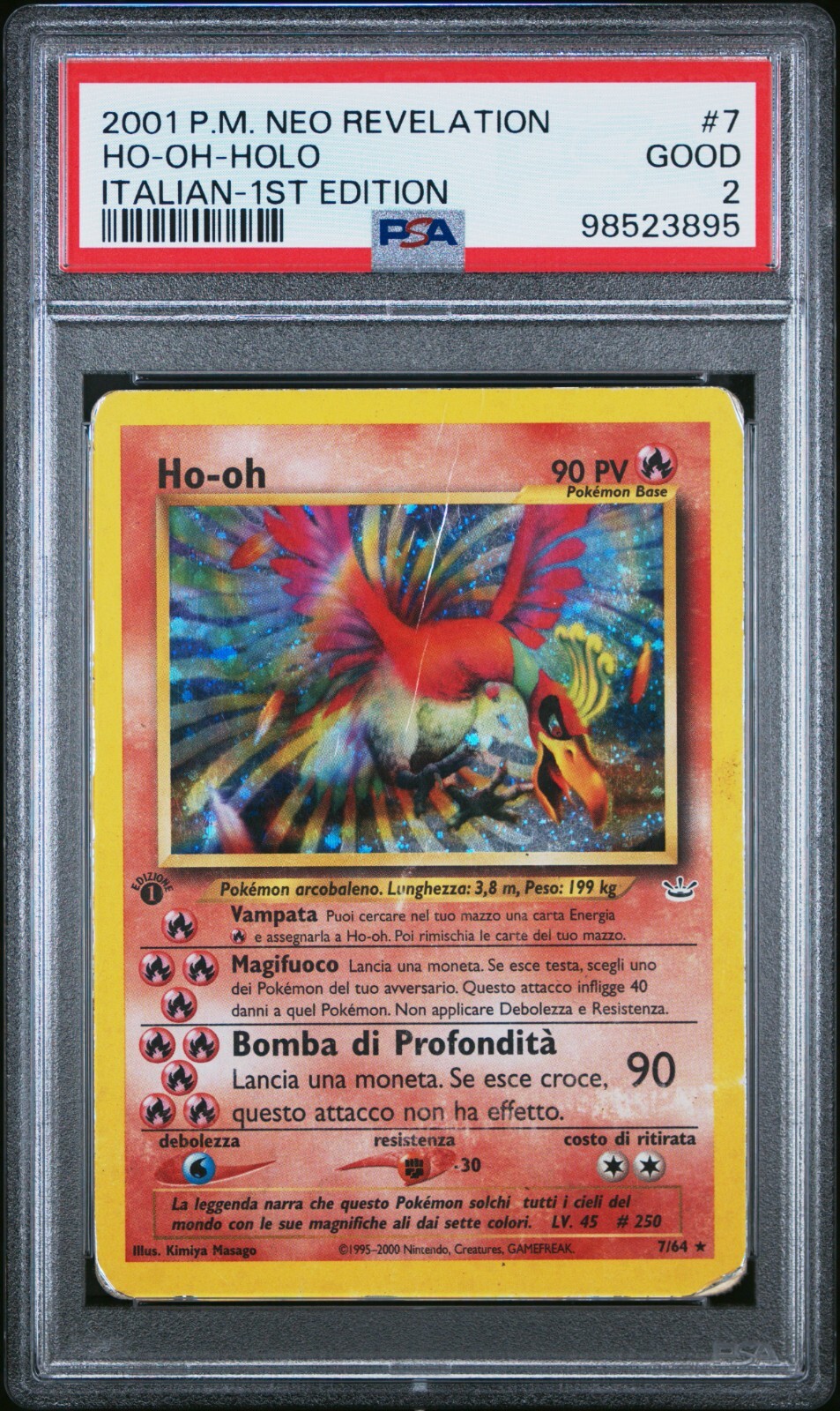2001 Pokemon Italian Neo Revelation HO-Oh-Holo 1st Edition 7