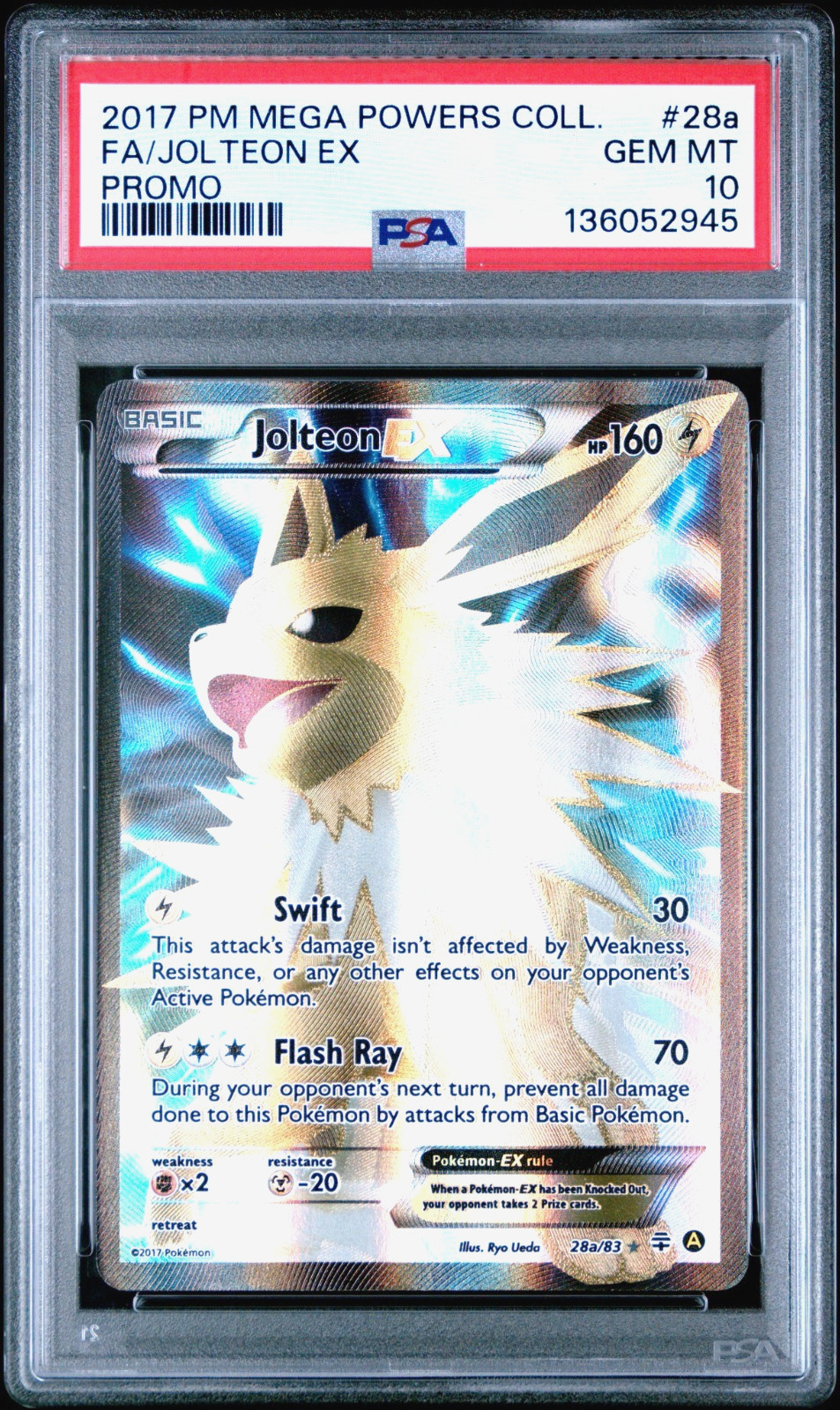 2017 Pokemon Mega Powers Collection Promo Full Art/Jolteon EX 28a