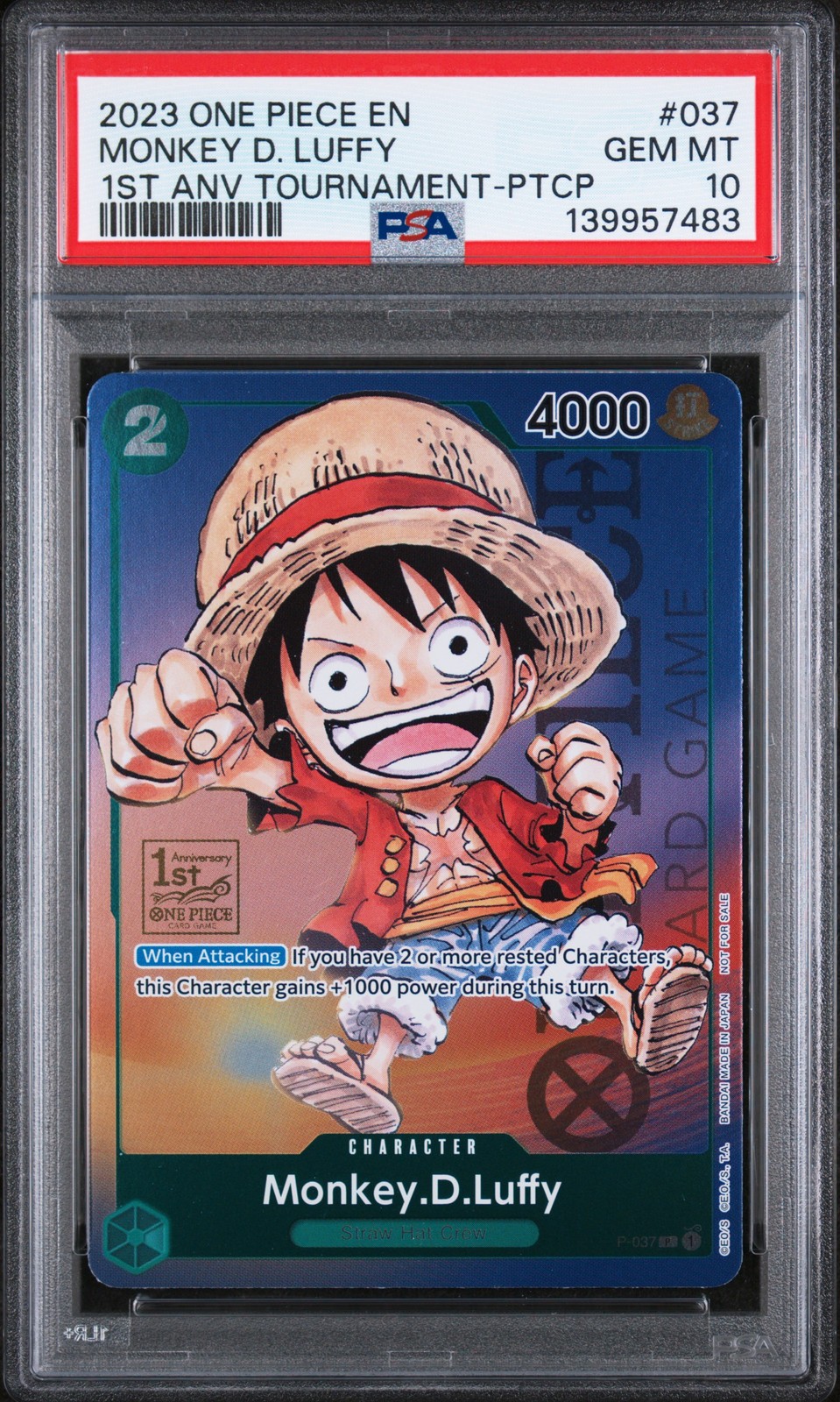 2023 One Piece Promos Monkey D. Luffy 1st Anniversary Tournament-Participation 037